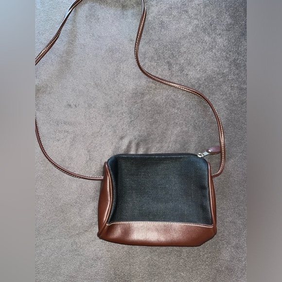 Vintage Esprit Purse Two Tone Black Brown 90s Shoulder Crossbody Bag Retro Small - Picture 4 of 12